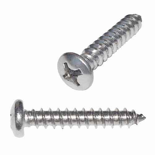 PPTS01012S #10 X 1/2"  Pan Head, Phillips, Tapping Screw, Type A, 18-8 Stainless